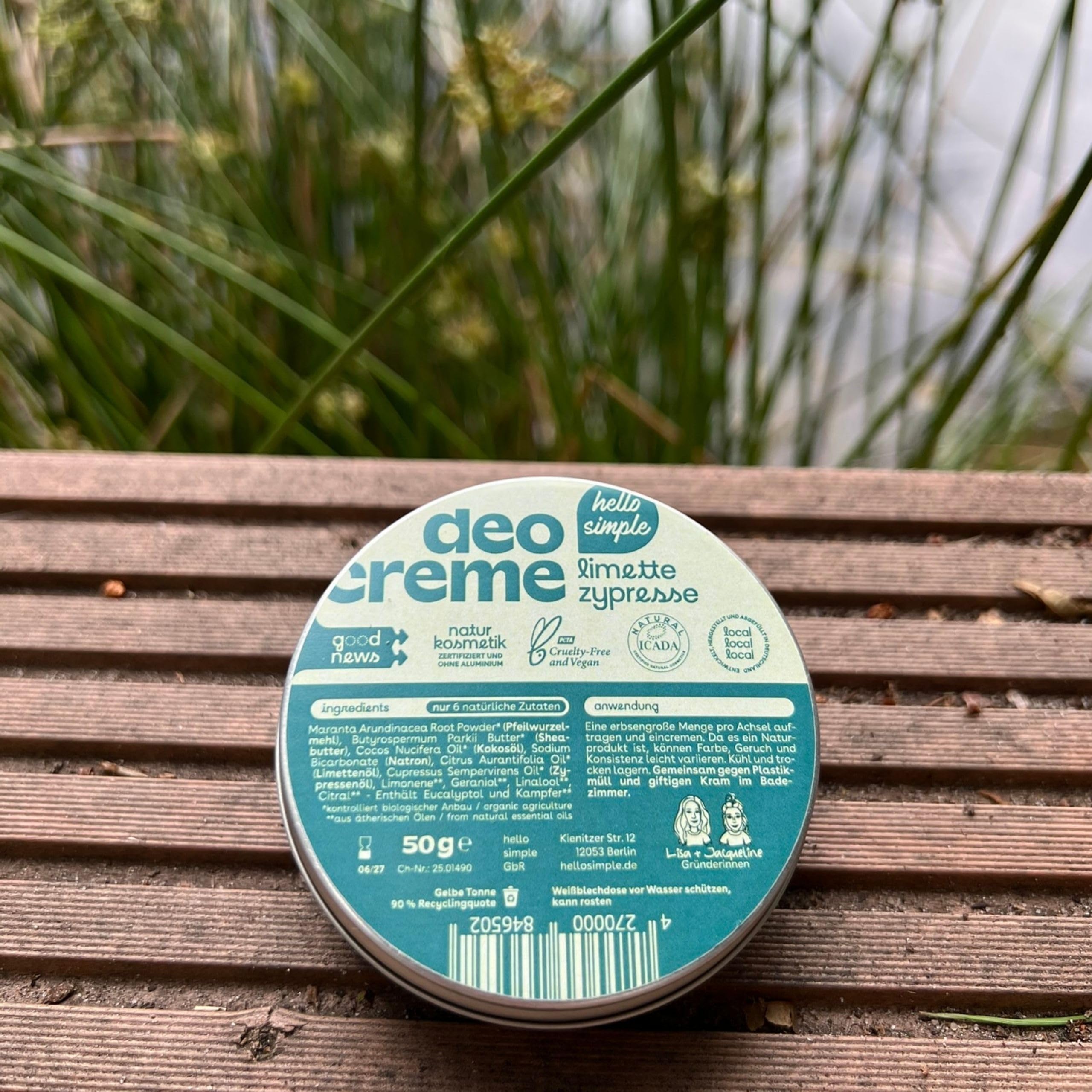 Deocreme Deodorant Deo (50 g - SAVE THE OCEANS! - Naturkosmetik ohne Aluminium, vegan, bio, plastikfrei (Mix, 3 Gläser: Natural, Limette-Zypresse, Palmarosa-Lavendel)
