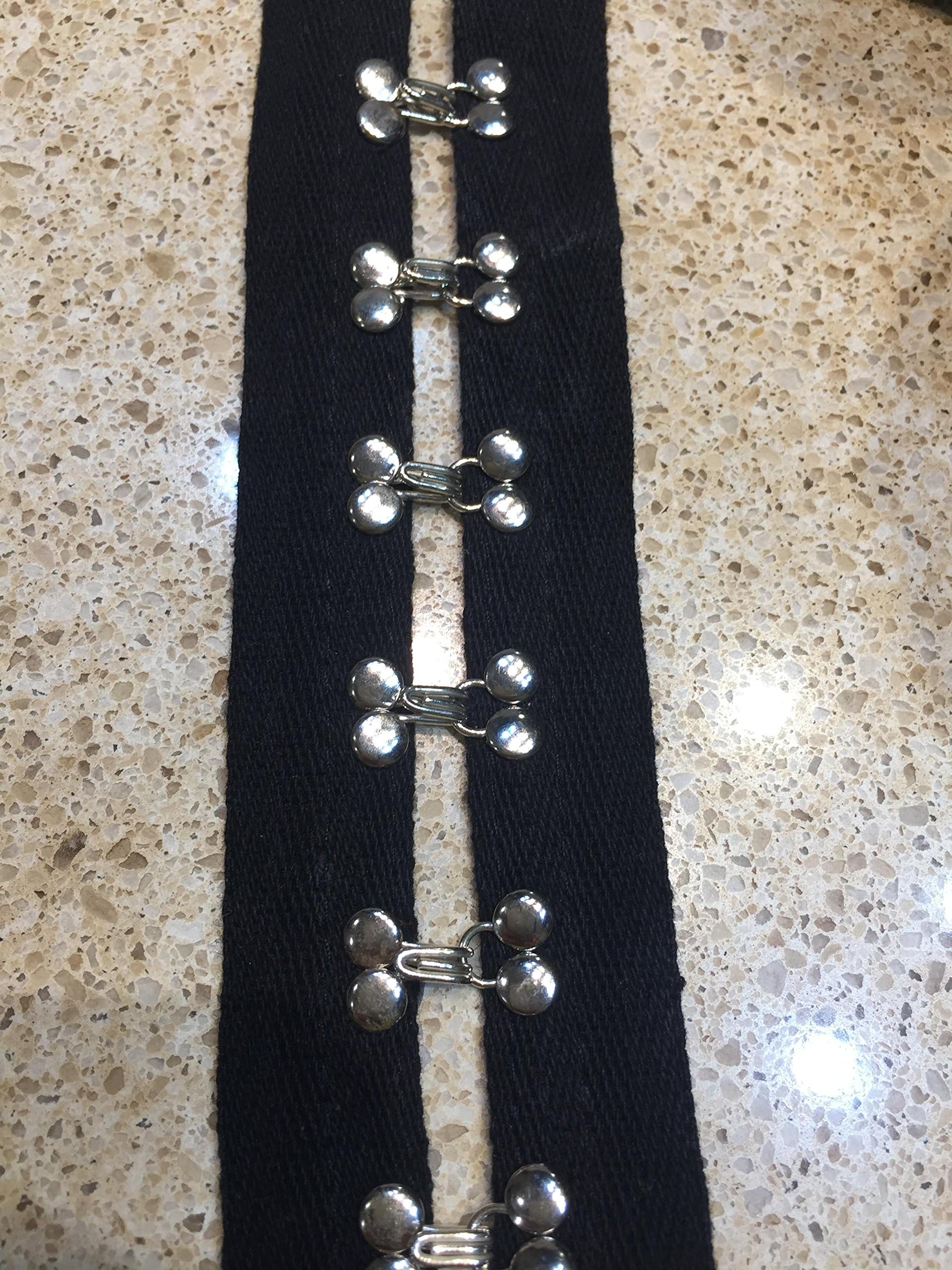 Shop on Centerhill 2 yards Cotton Hook and Eye Tape Black or White with Nickel (Black)