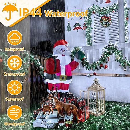 Miniatura 6 de Ollny Luces de racimo de Navidad de 1000 LED de 49 pies, luces blancas frías para árbol de Navidad, 8 modos de temporizador, control remoto, tira de