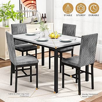 Amazon.com - Recaceik Dining Table Set for 4, Kitchen Dining