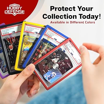 PSA Slab Bumper 1 Pack - Secure Fit, Won't Slip Off PSA Slab Protector, Easy On/Off TPU Edge Protection, Guard for Slabs, Standard Case Fit, Graded Card Guard-Rainbow