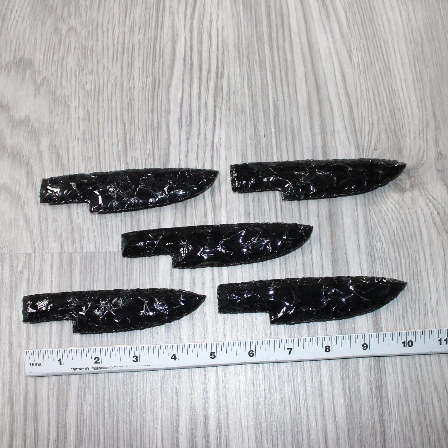 5 Obsidian Ornamental Knife Blades #8163 Mountain Man Knife