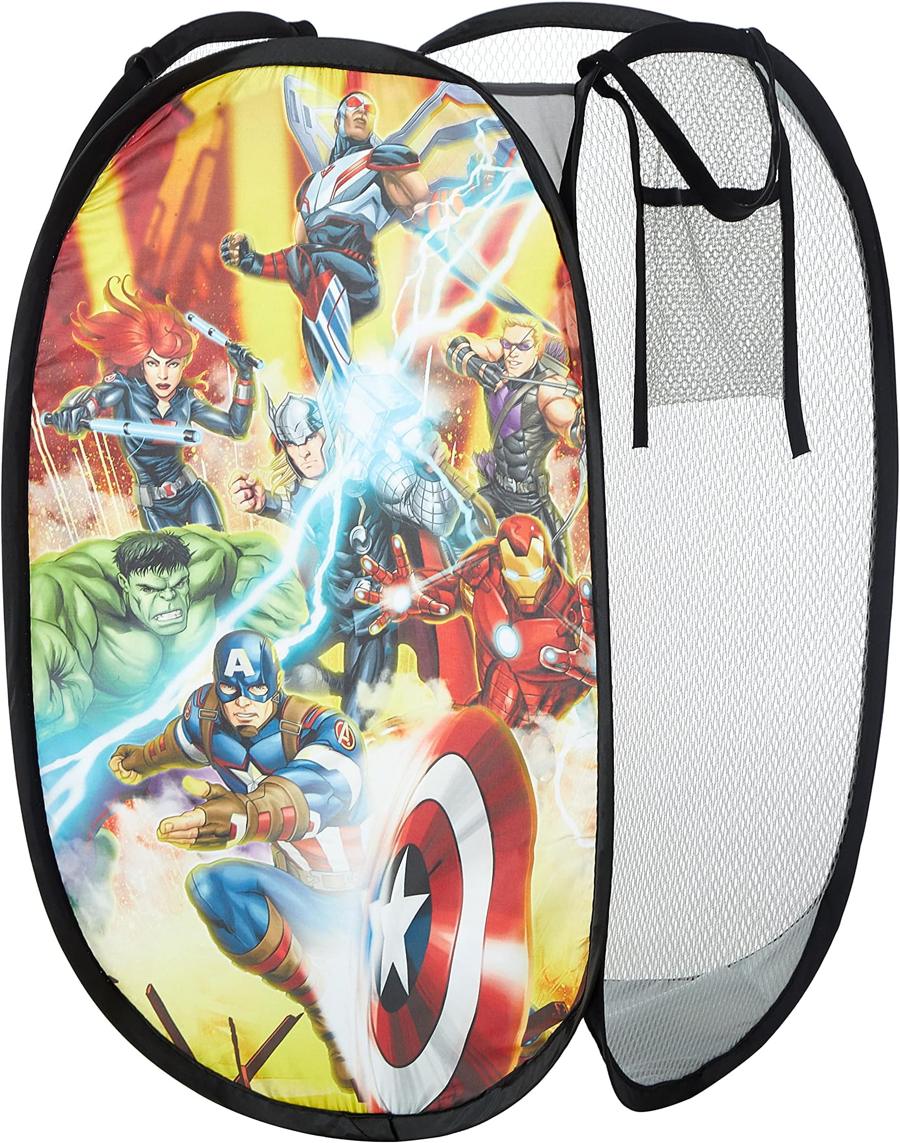 Idea Nuova Marvel Avengers Pop Up Storage and Laundry Hamper, 21" H x 13.5" W X 13.5" L