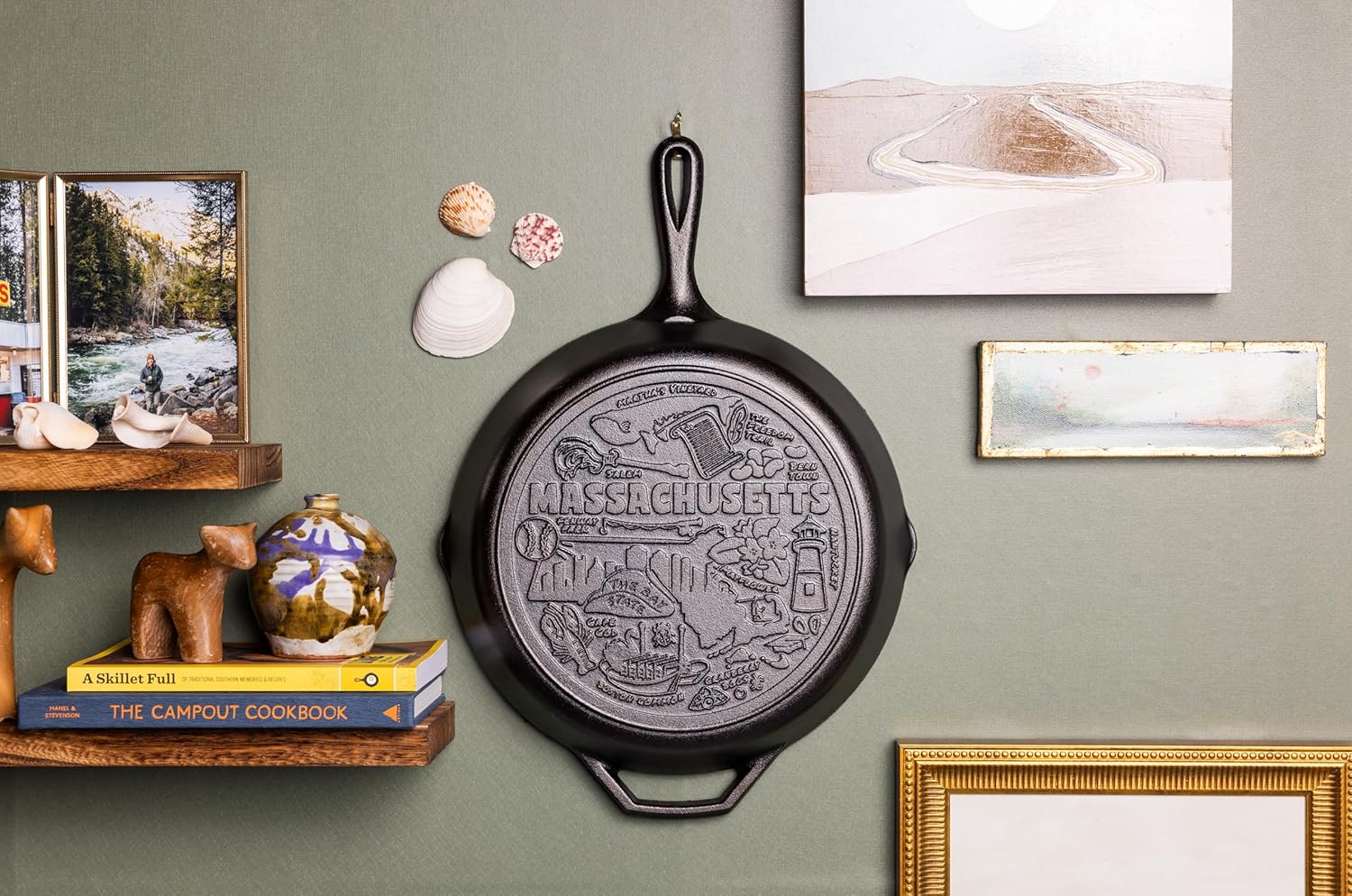 Lodge 12 Inch Cast Iron Skillet – Pre-Seasoned Frying Pan with Teardrop Handle – Oven, Stovetop, Grill & Campfire Use – Made in USA – Non-Toxic, Even-Heating Cookware – Massachusetts