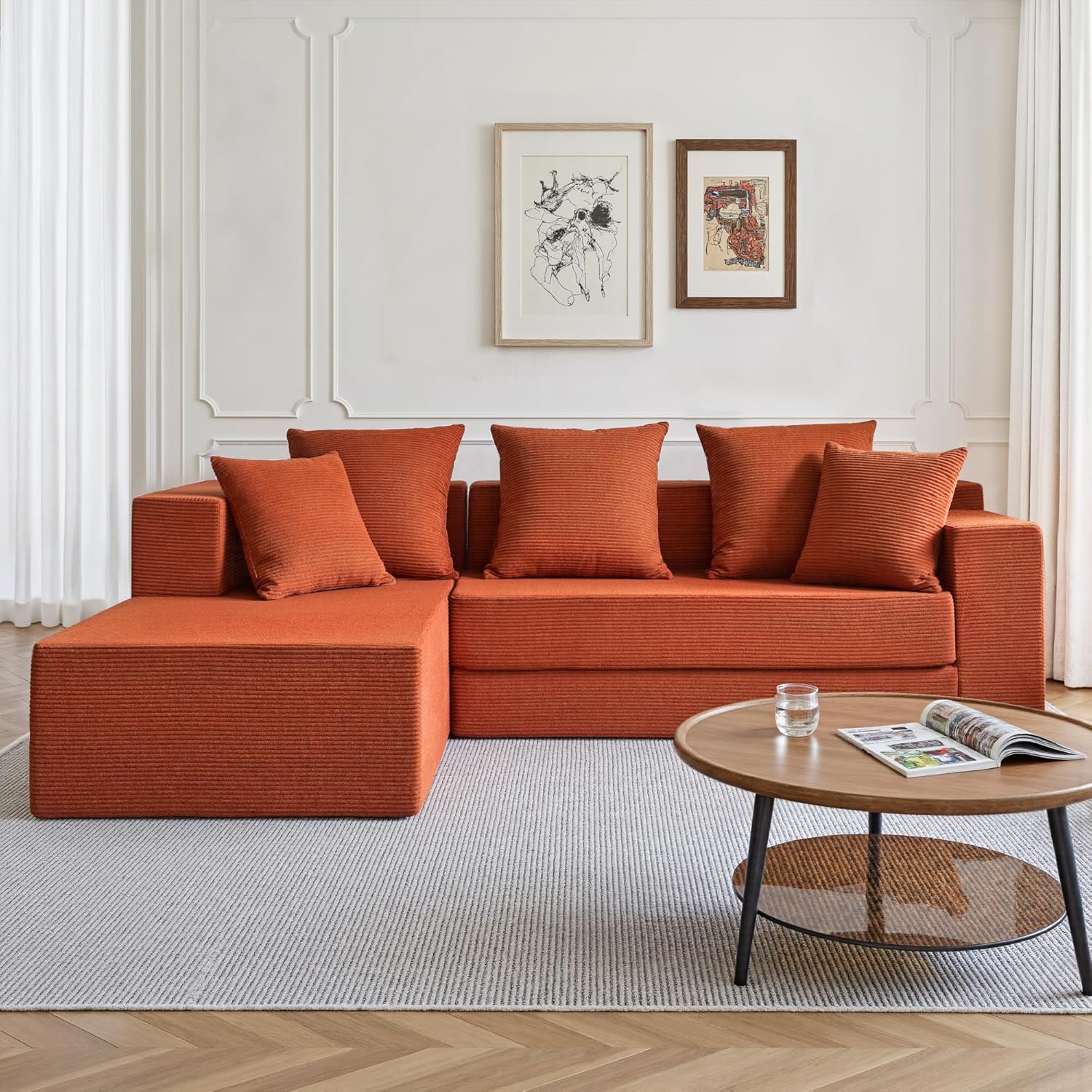 YINIX 106″ Modular Sectional Sofa, Modern Cloud Couch with