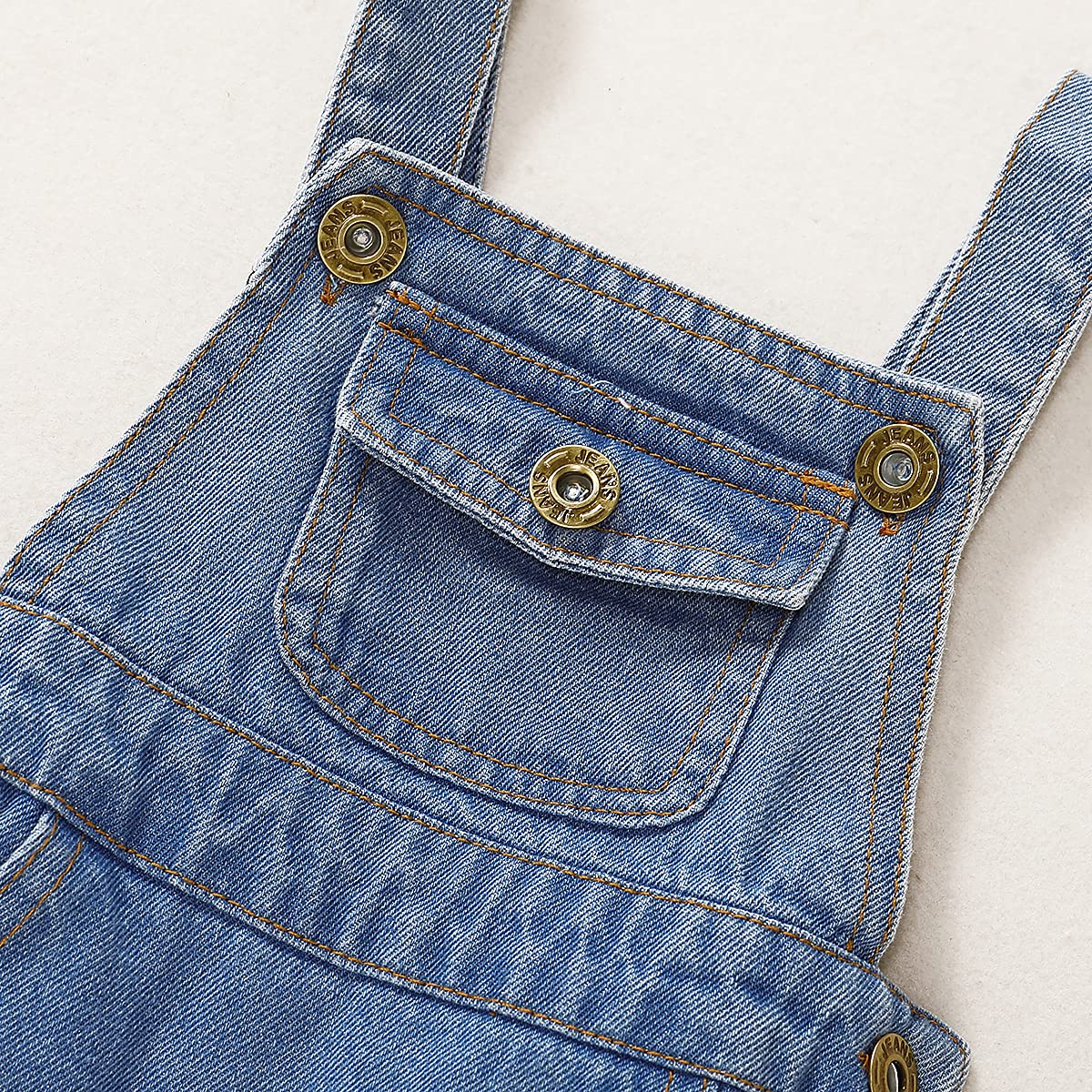 T TALENTBABY Mono vaquero recién nacido para bebé, niña, con tirantes, pantalones vaqueros y peto, azul