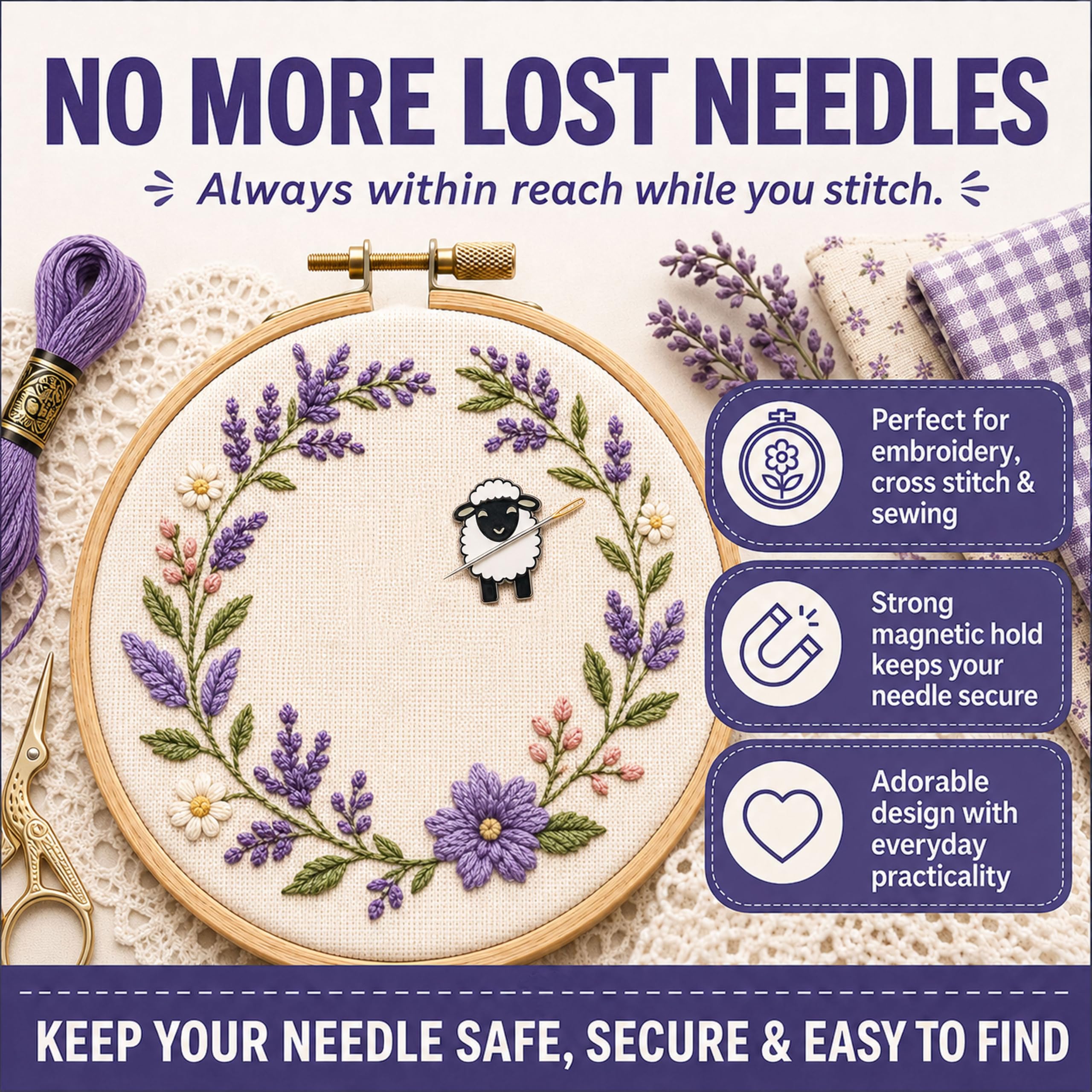 Magnetic Needle Minder - Sheep Design -5