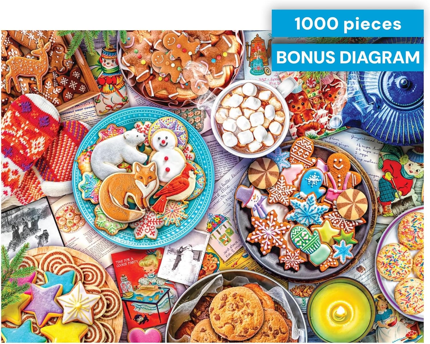 Buffalo Games - Aimee Stewart - Cookies and Cocoa - 1000 Piece Jigsaw Puzzle for Adults Challenging Puzzle Perfect for Game Nights - 1000 Piece Finished Size is 26.75 x 19.75, Large