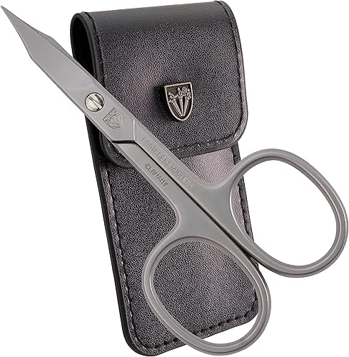 3 Swords Germany - TIJERAS DE UÑAS COMBINADAS DE ACERO INOX INOX CURVADO DE CUTICLA Y UÑAS (1 PIEZA) con estuche para manicura pedicura - Cuidado de