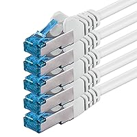 1aTTack.de 5m - bianco - 5 pezzi - Rete Cavi Cat6a S-FTP CAT 6a doppia schermatura