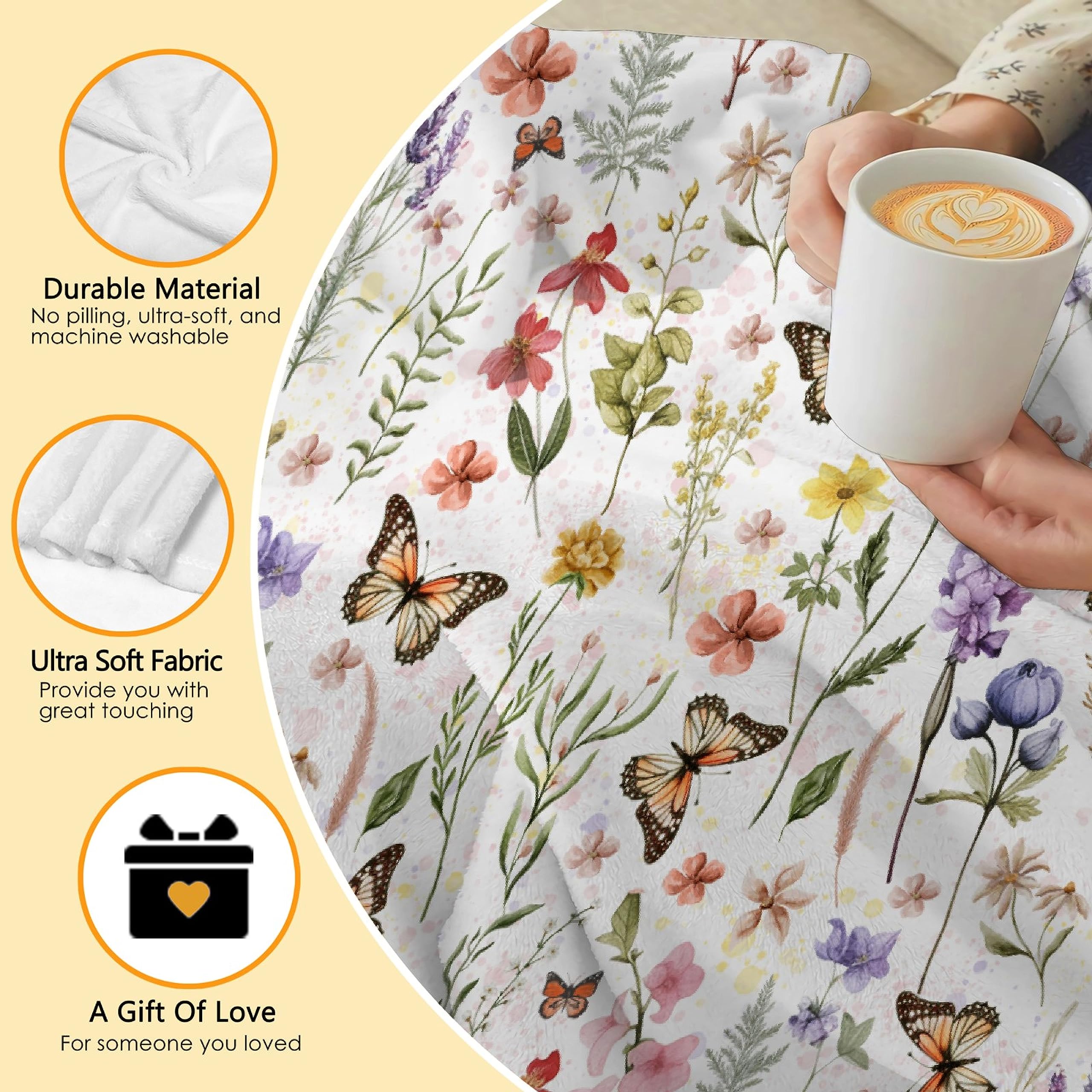 Manta De Mariposa Para Regalo Para Niñas Y Mujeres, Coloridas