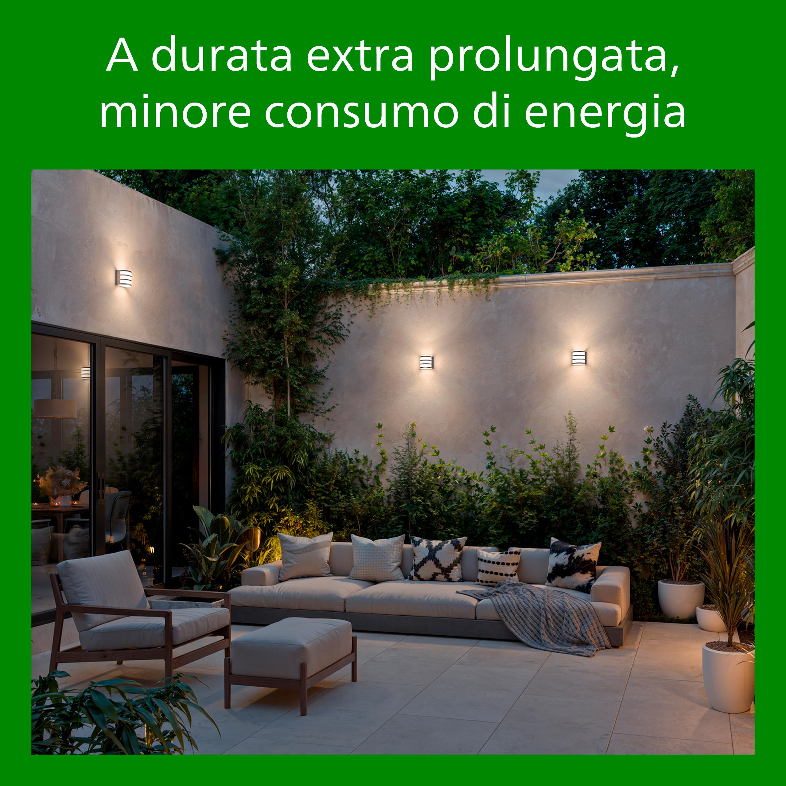 PHILIPS Lois UltraEfficient, Faretto da esterni con sensore, Antracite