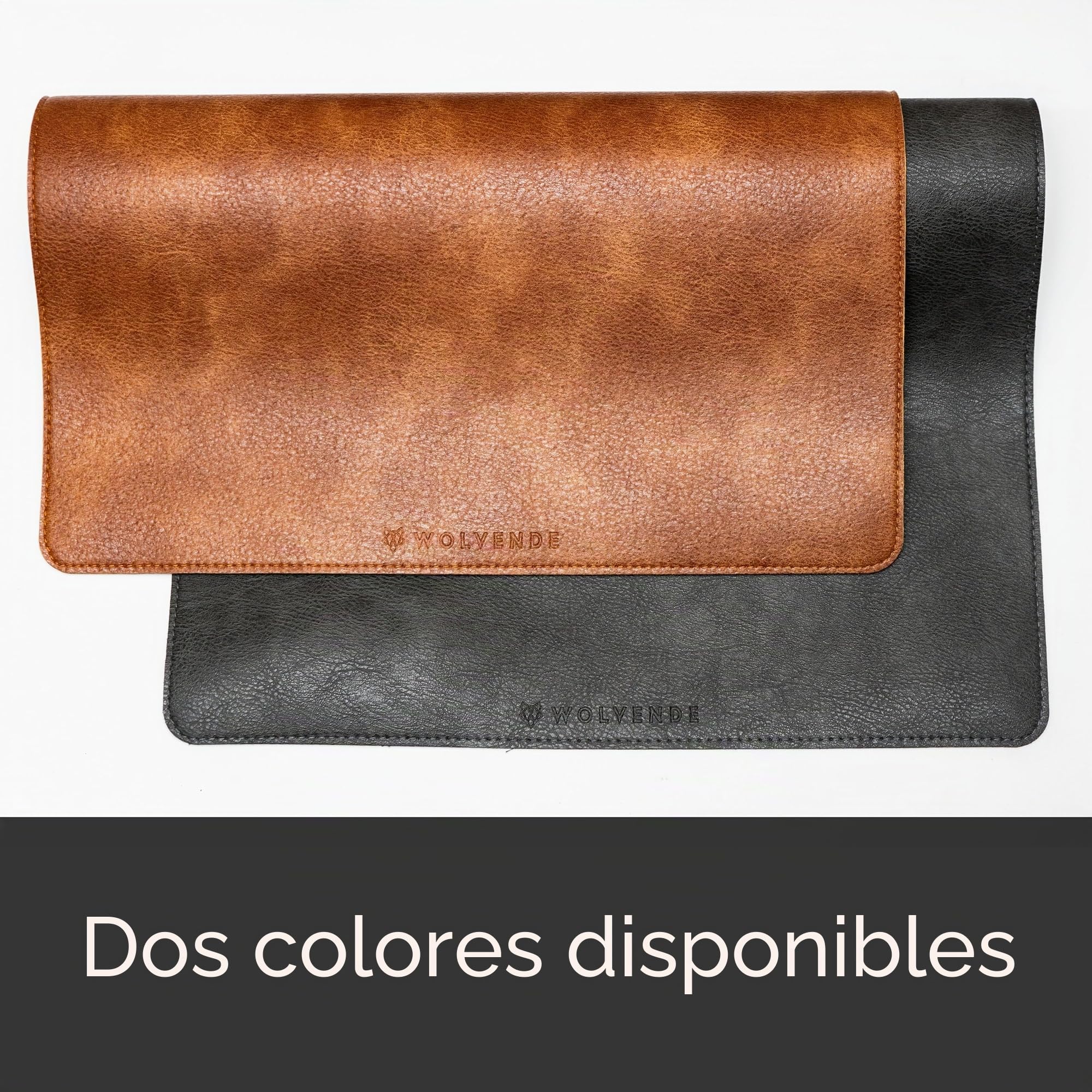 Tapete de escritorio de piel sintética vegana envejecida de alta calidad, tapete de escritorio multifuncional para oficina en casa (negro/gris, 40 cm x 90 cm)