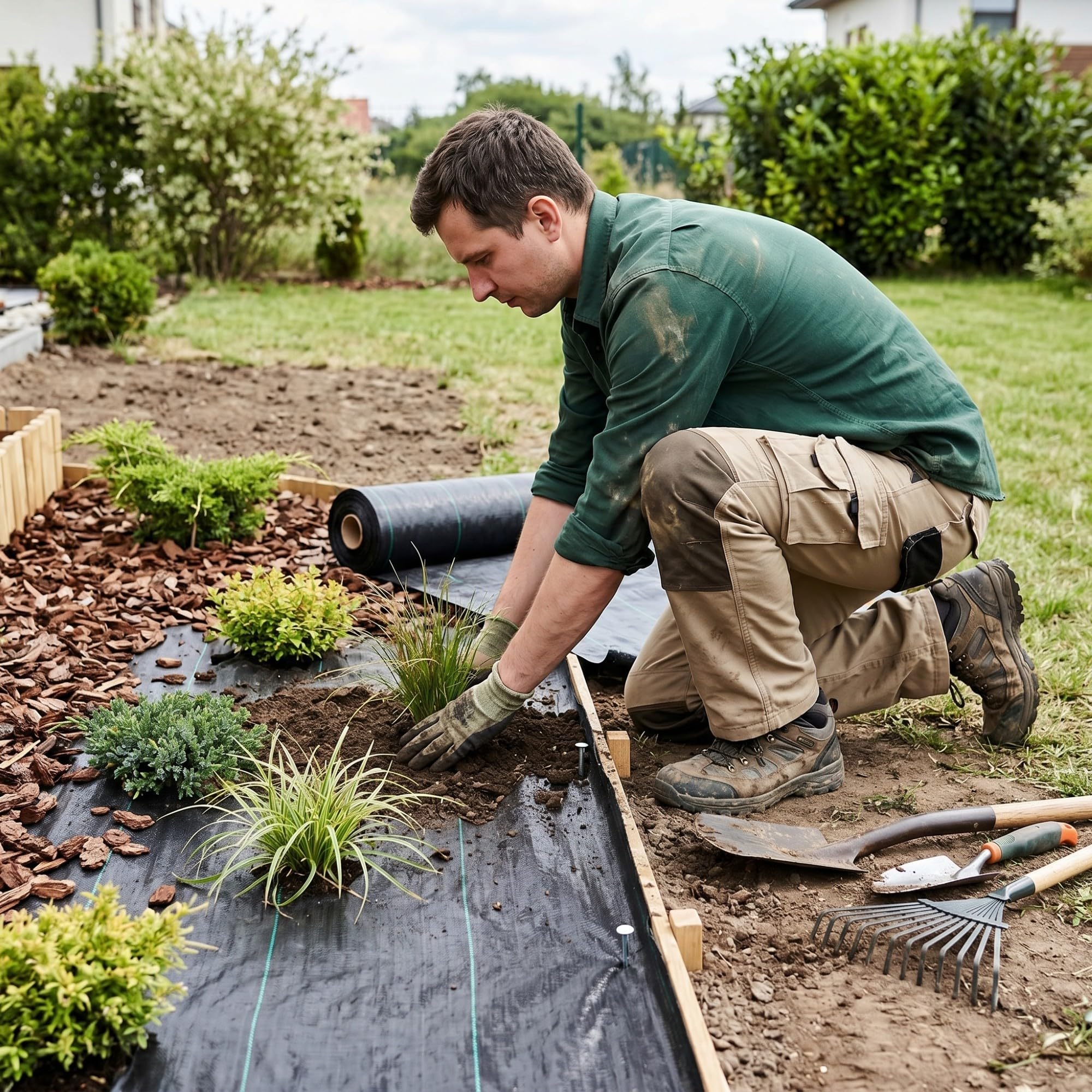 KADAX Unkrautvlies 1.6 x 50 m, 135g/m², Gartenfolie aus Polypropylen, Gartenvlies gegen Unkraut, Unkrautgewebe Wasserdurchlässig, Pflanzenvlies (Schwarz)