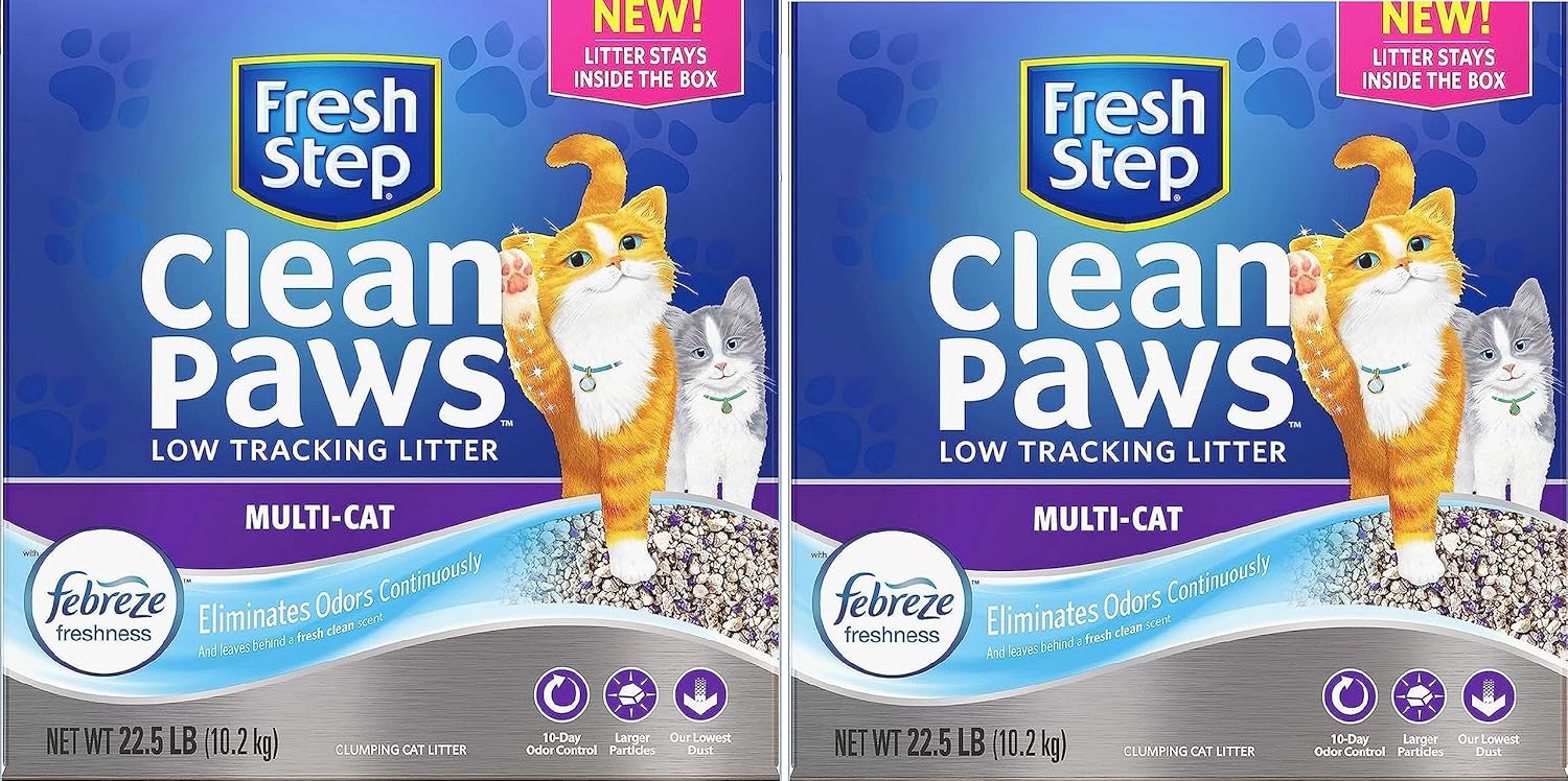 Fresh Step Clean Paws MultiCat Litter, Low Dust, Scented