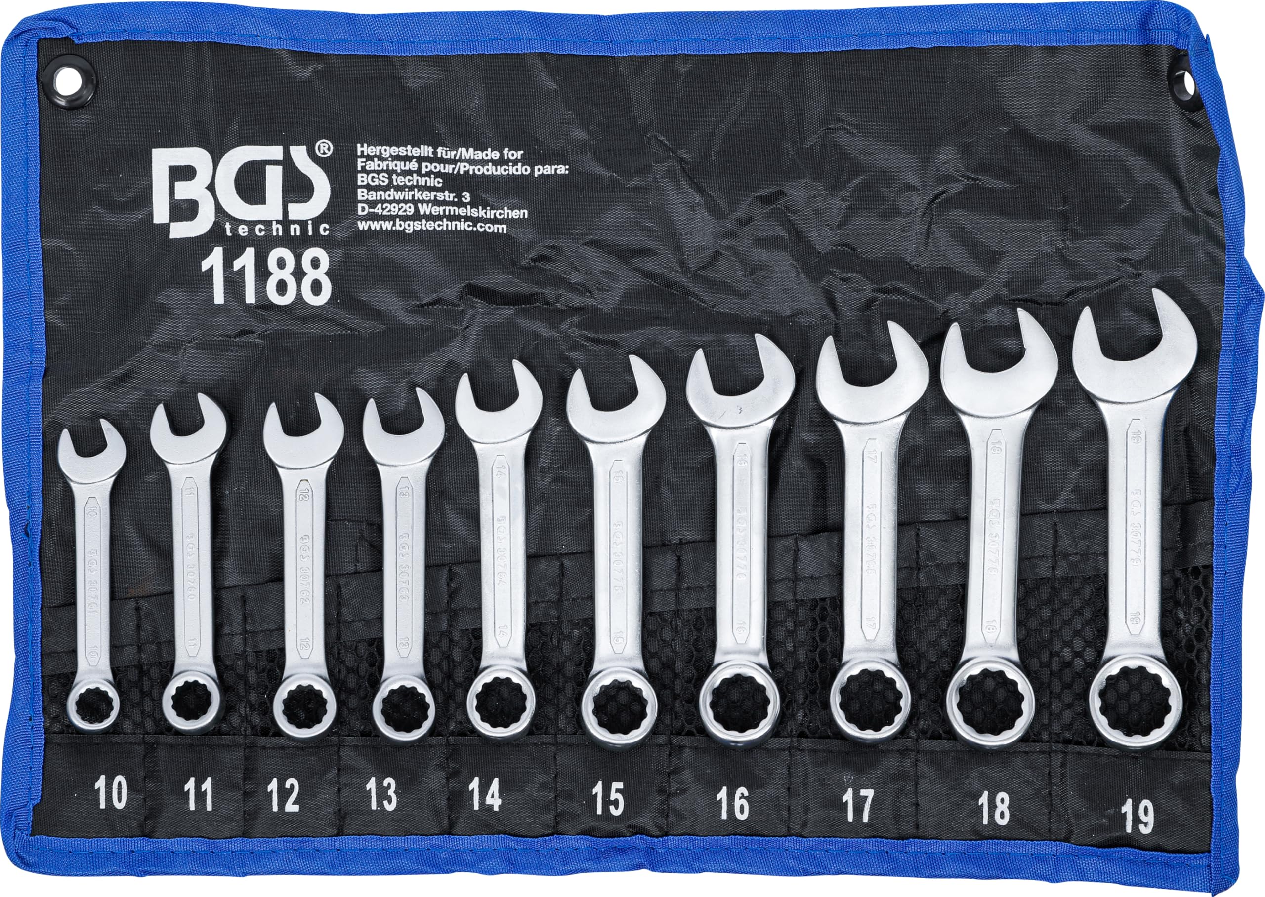 BGS 1188 | Combination Spanner Set | extra short | 10 - 19 mm | 10 pcs.