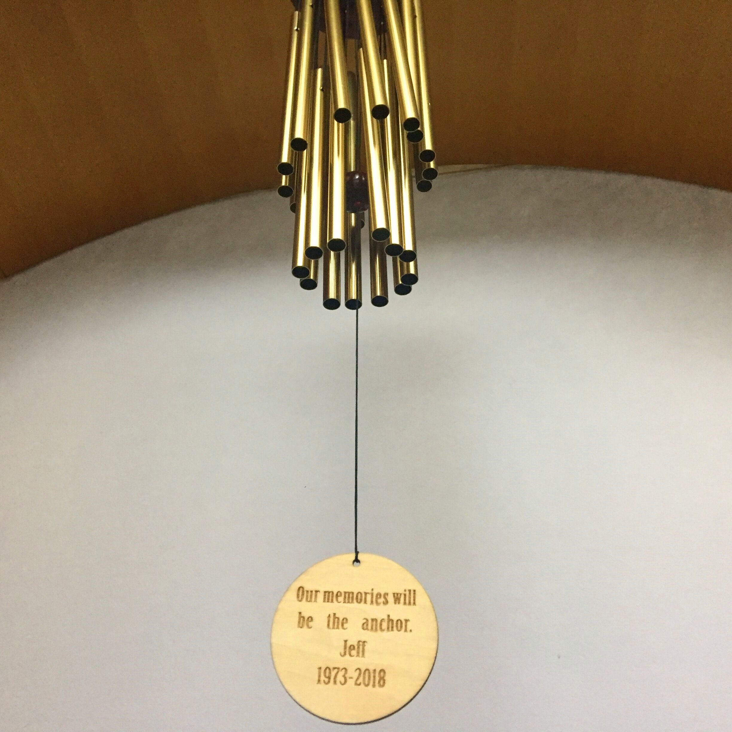 mylifemylove Personalized Wind Chime Outdoors Large Wind Chime, Sympathy gift, In Memory Remembrance Wind Chime (40 inches light bronze)