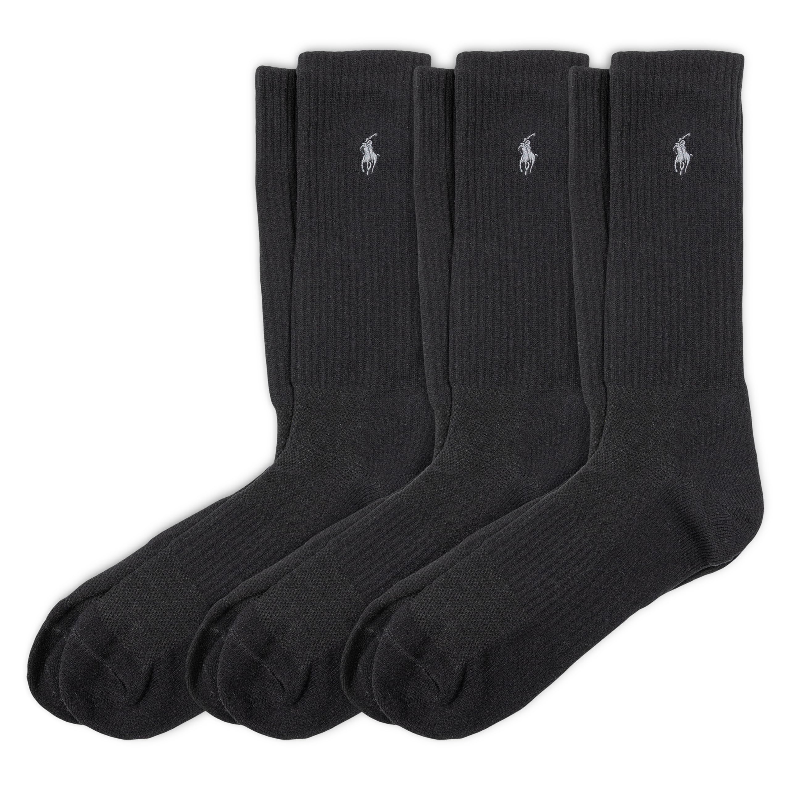 POLO RALPH LAURENMen's Tech Athletic Crew Socks-3 Pair Pack-Sport Cushioned Arch Support