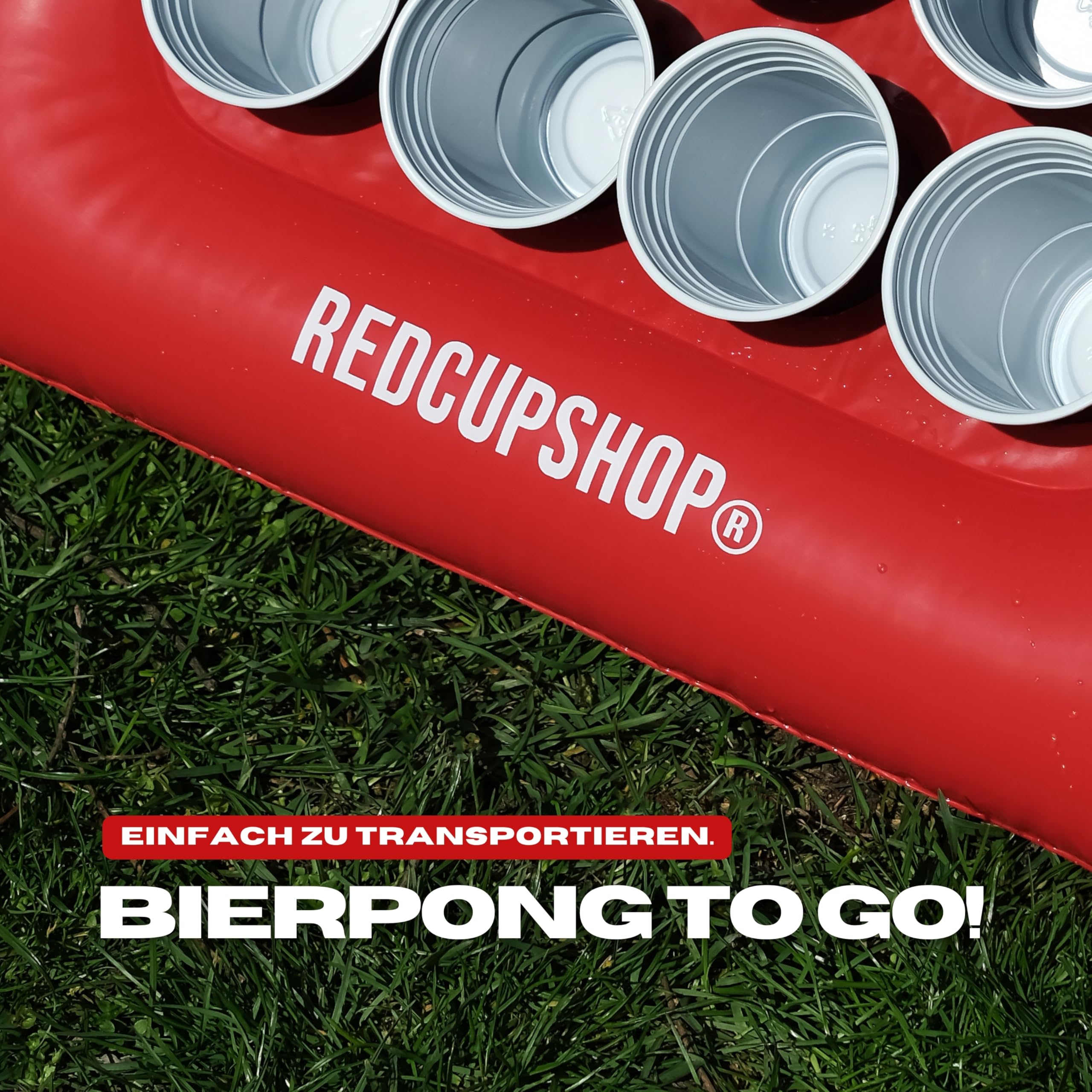 XXL Pool Pong Luftmatratze | Set inkl. 25 Becher & 3 Bälle | Große 175 x 75 cm Pool Matratze | Cooles Sommer Geschenk