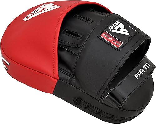 Miniatura 8 de RDX Almohadillas de boxeo, manoplas de enfoque, gancho curvo de cuero Maya Hide y almohadillas de mano Jab Target, ideales para MMA, kickboxing,