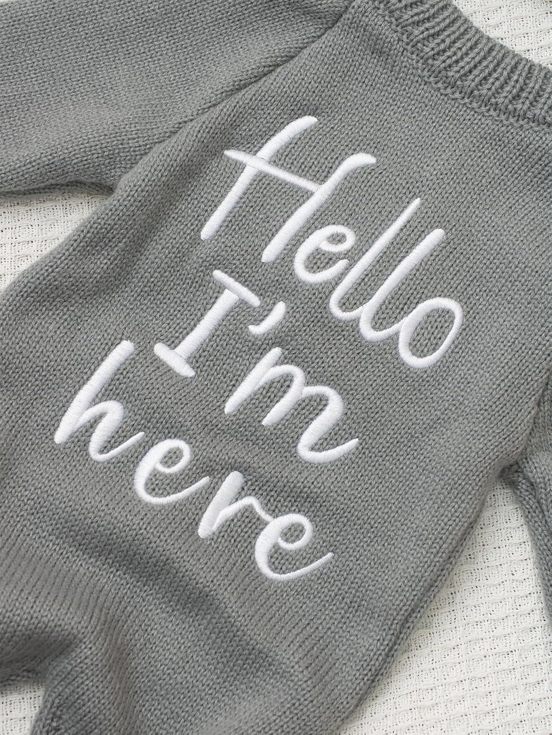 Ylsteed Infant Baby Sweater Romper and Hat Baby Girl Boy Knitted Pullover Onesie Fall Winter Outfit Infant Embroidery Clothes - Image 4