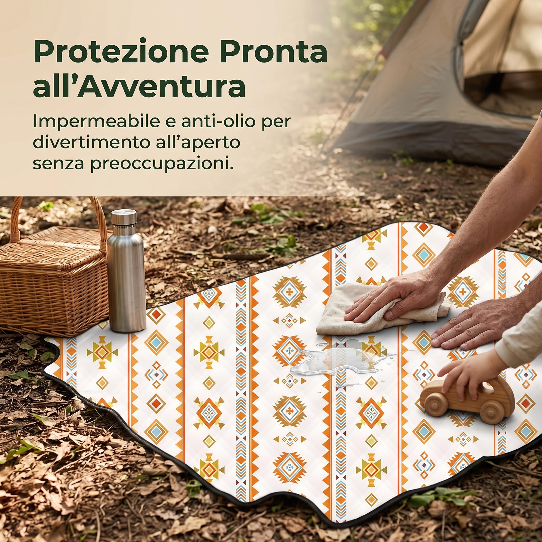 Tappetino da campeggio e coperta da picnic impermeabile per esterno, campeggio per tutte le stagioni