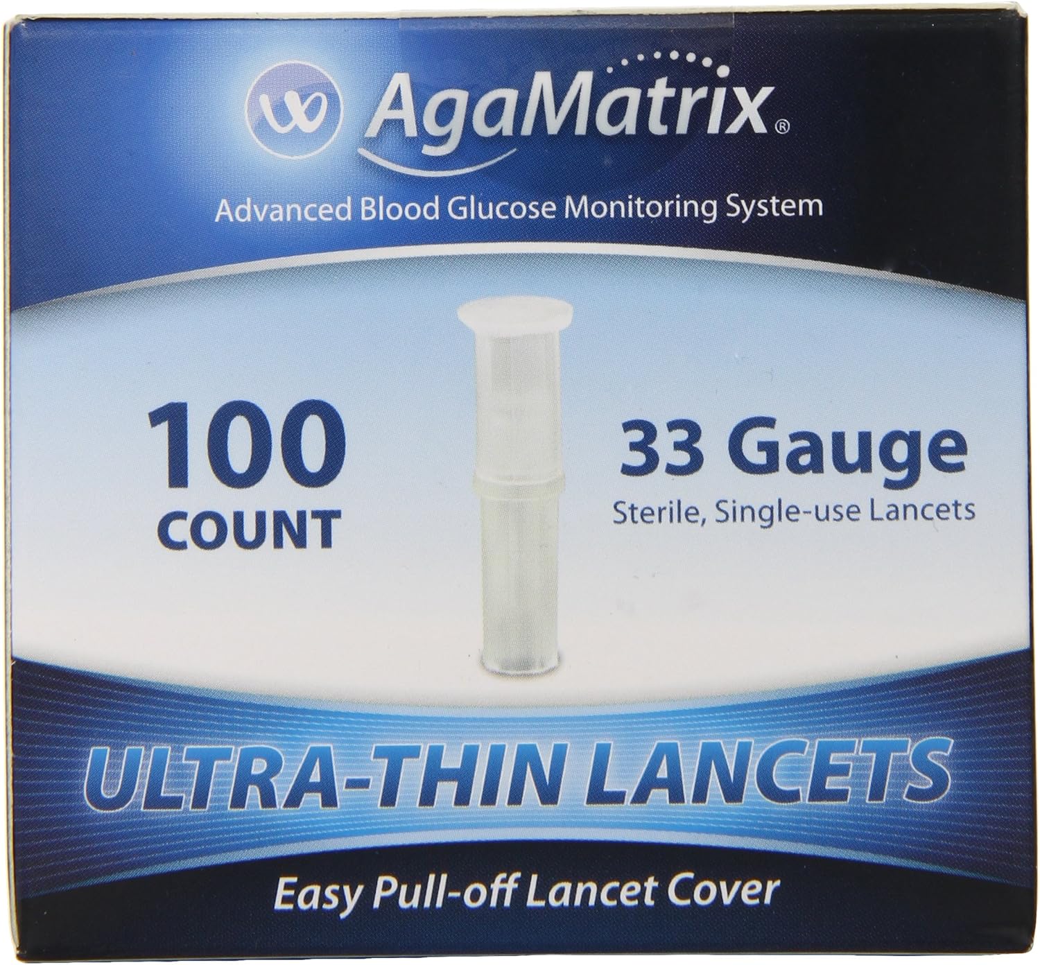 AgaMatrix Lancets, 33 Gauge, 100 Count Box