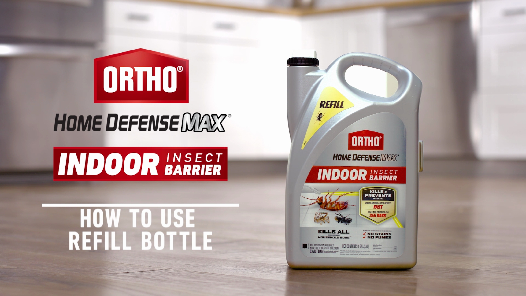 Image of Ortho Home Defense Max Indoor Insect Barrier Refill - Bug Killer Spray Refill, Kills Ants, Roaches, Spiders, Fleas and Ticks, 1 gal.