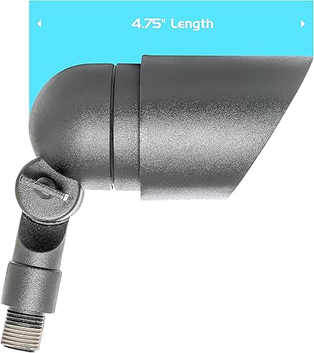 Miniatura 3 de Westgate Luz direccional LED de iluminación  Luz de paisaje negro de aluminio  Lente de vidrio plano LED Direccional  Luz LED blanca cálida (1 negro)