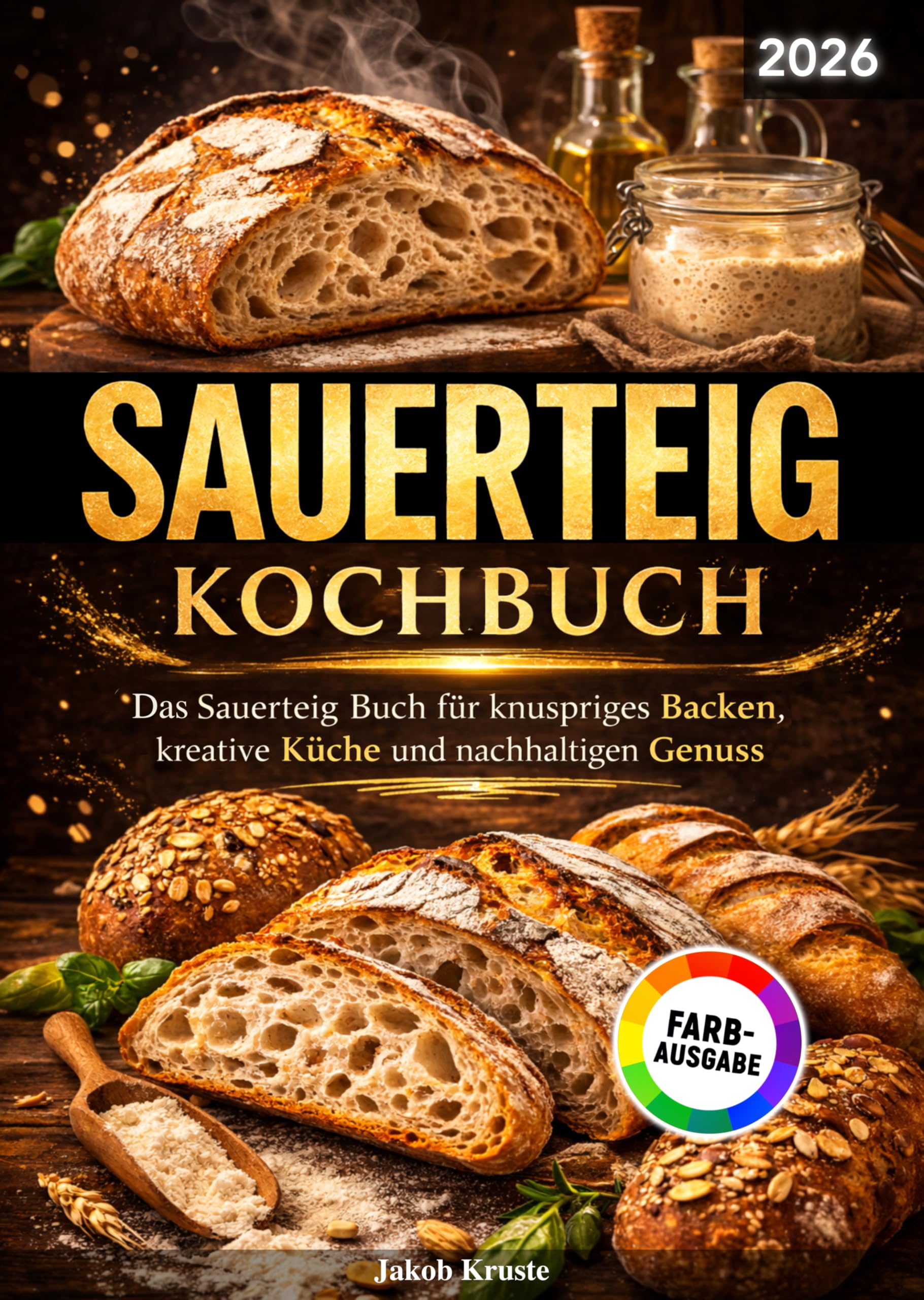 Sauerteig Kochbuch: Das Sauerteig Buch für knuspriges Backen, kreative Küche und nachhaltigen Genuss | Vollbebildert