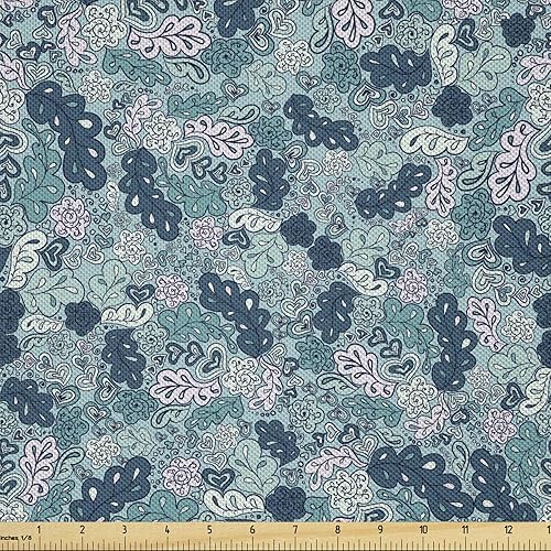 Ambesonne Leaves Fabric by The Yard, Flourishing Beauty Spring Summer Branches Digital Pattern, Decorative Satin Fabric for Home Textiles and disponible en Yaxa Colombia