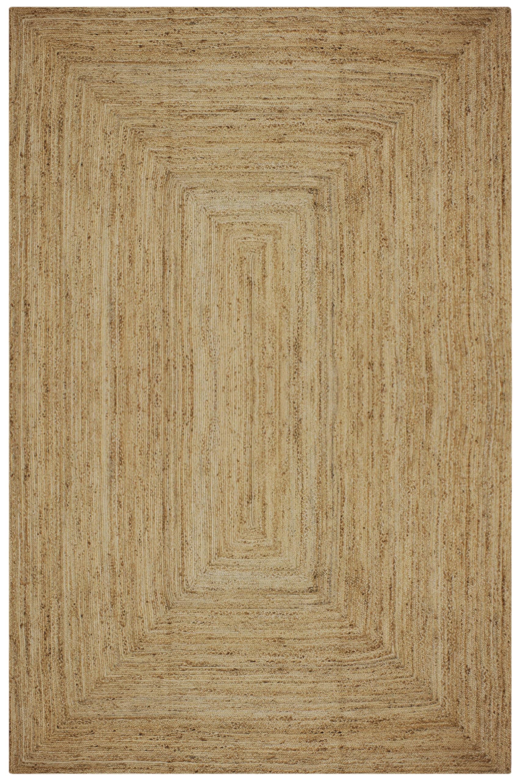 Tapis en jute Kilim géométrique beige 0.7cm tissé main pour salon