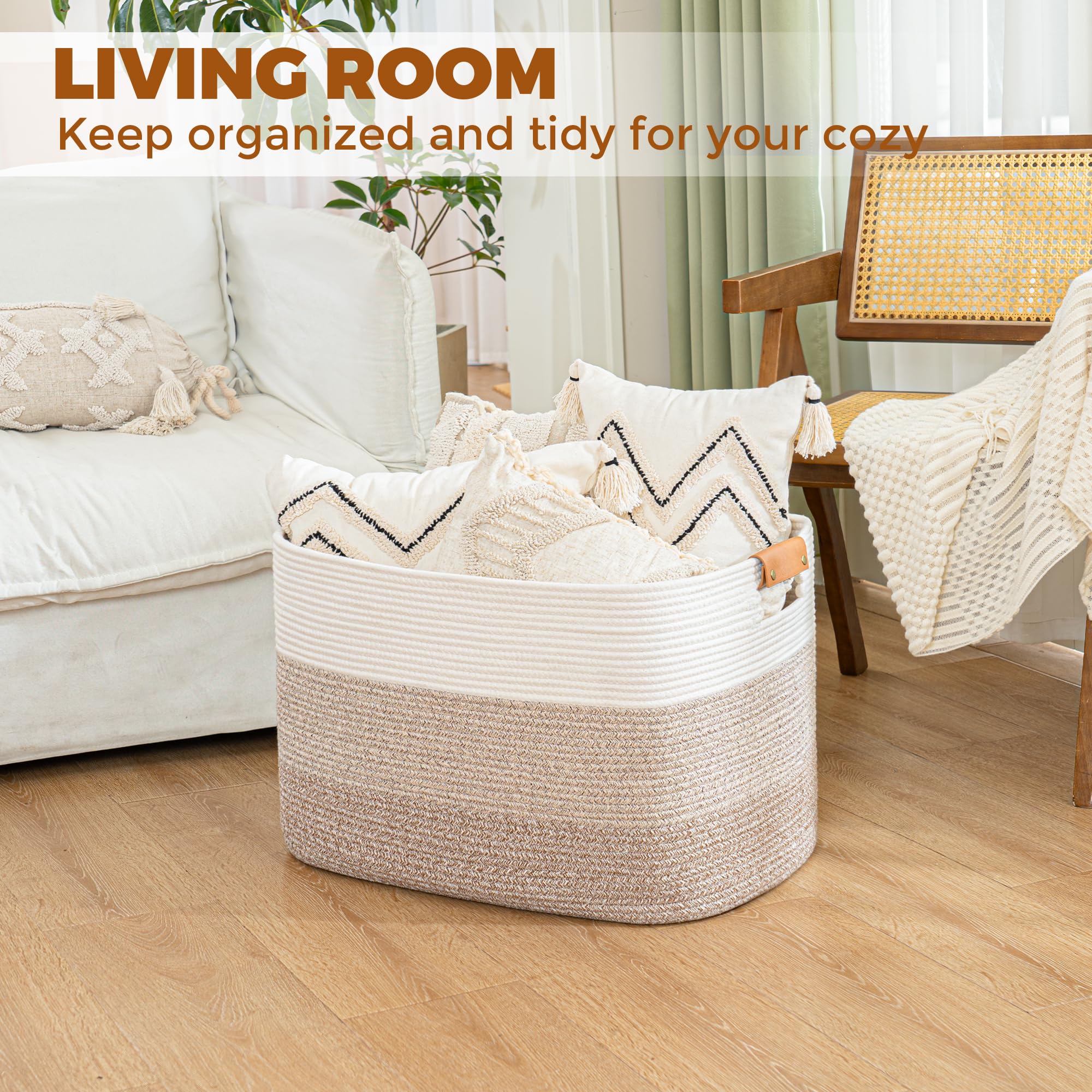 danpinera Rectangle Blanket Storage Basket - Image 4