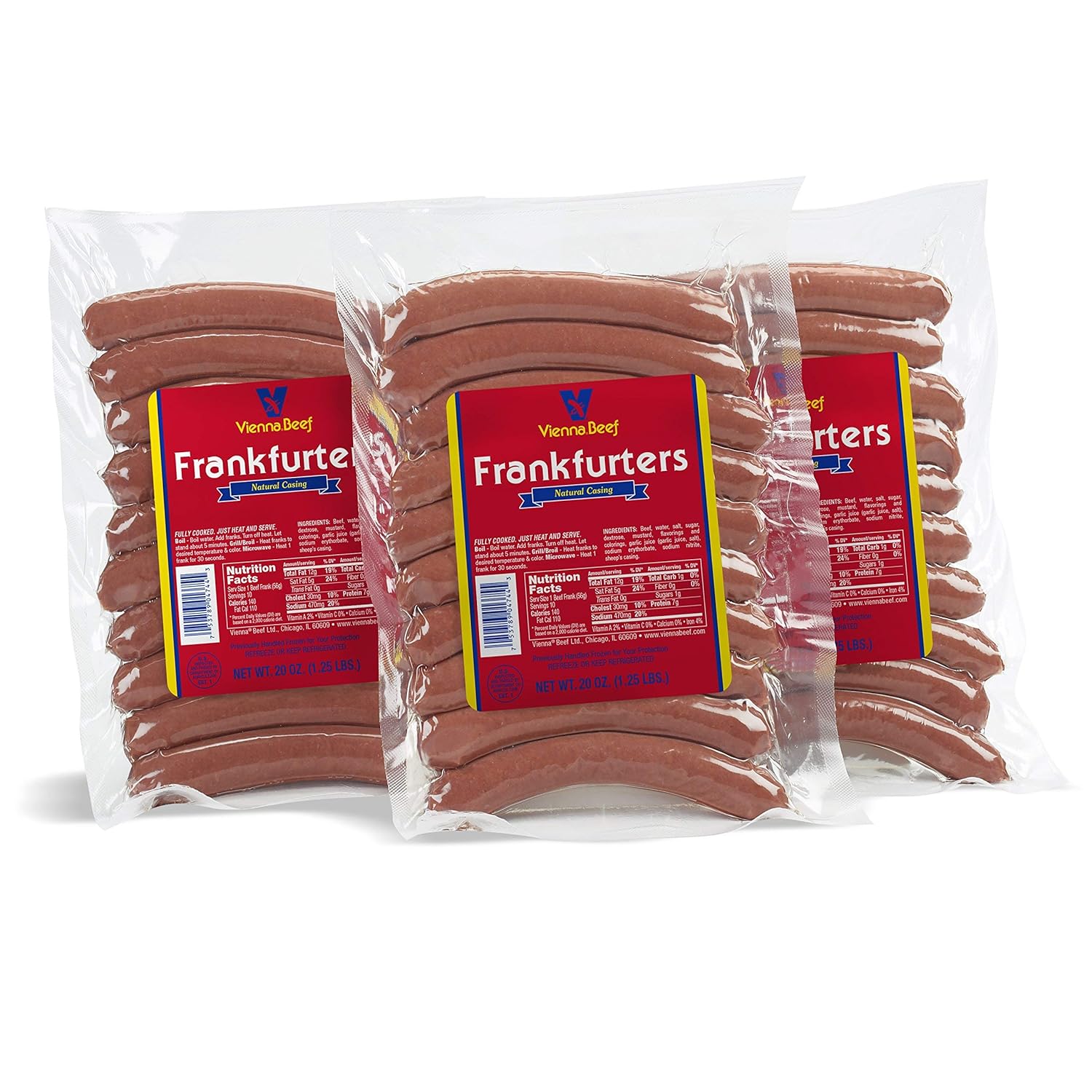 Vienna® Beef Natural Casing Hot Dog 10 Per Pack (3 Pack