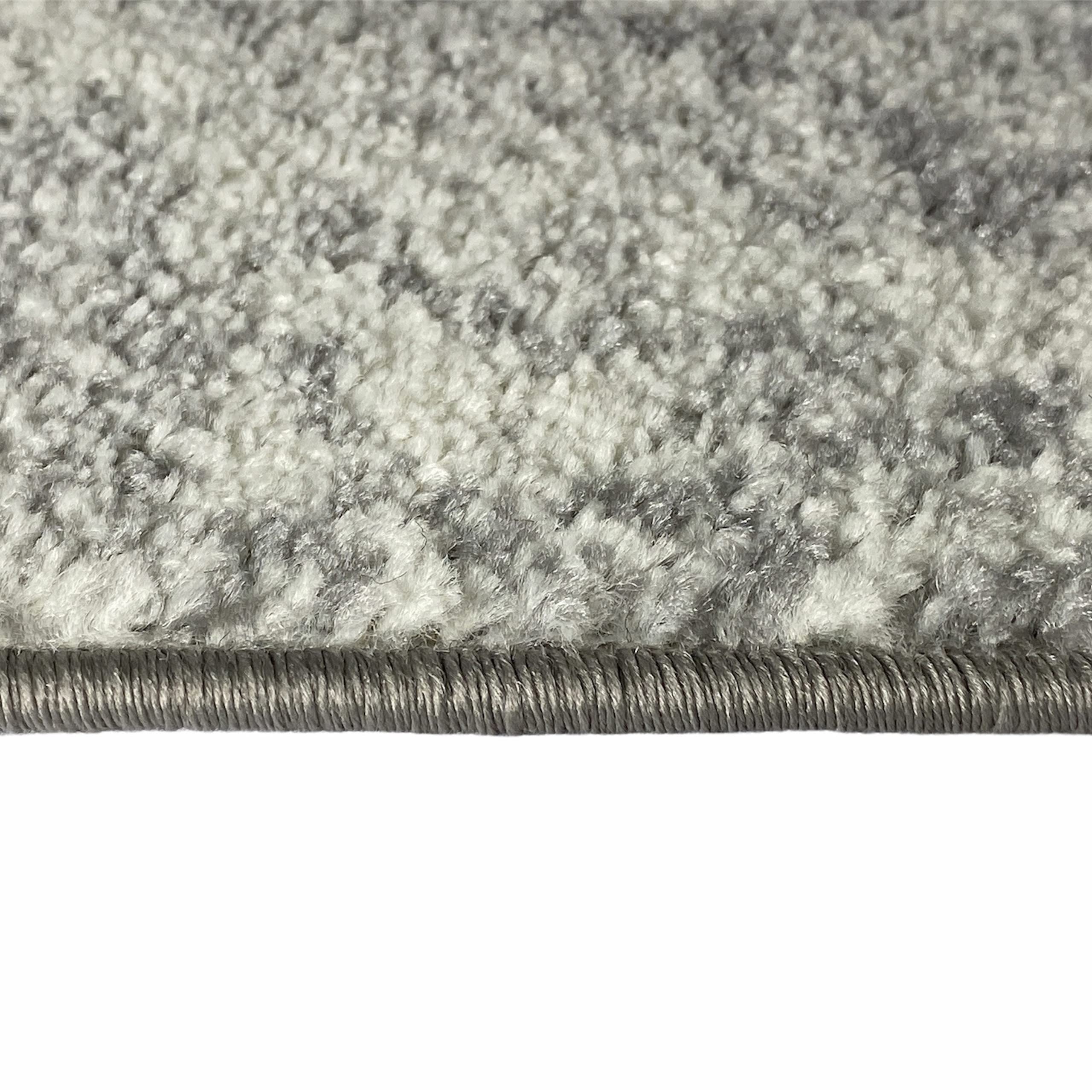 Teppich-Traum Tapis de Salon Moderne Design Abstrait marbré Losanges ondulés Bleu Gris - résistant & Durable Größe 80 x 300 cm