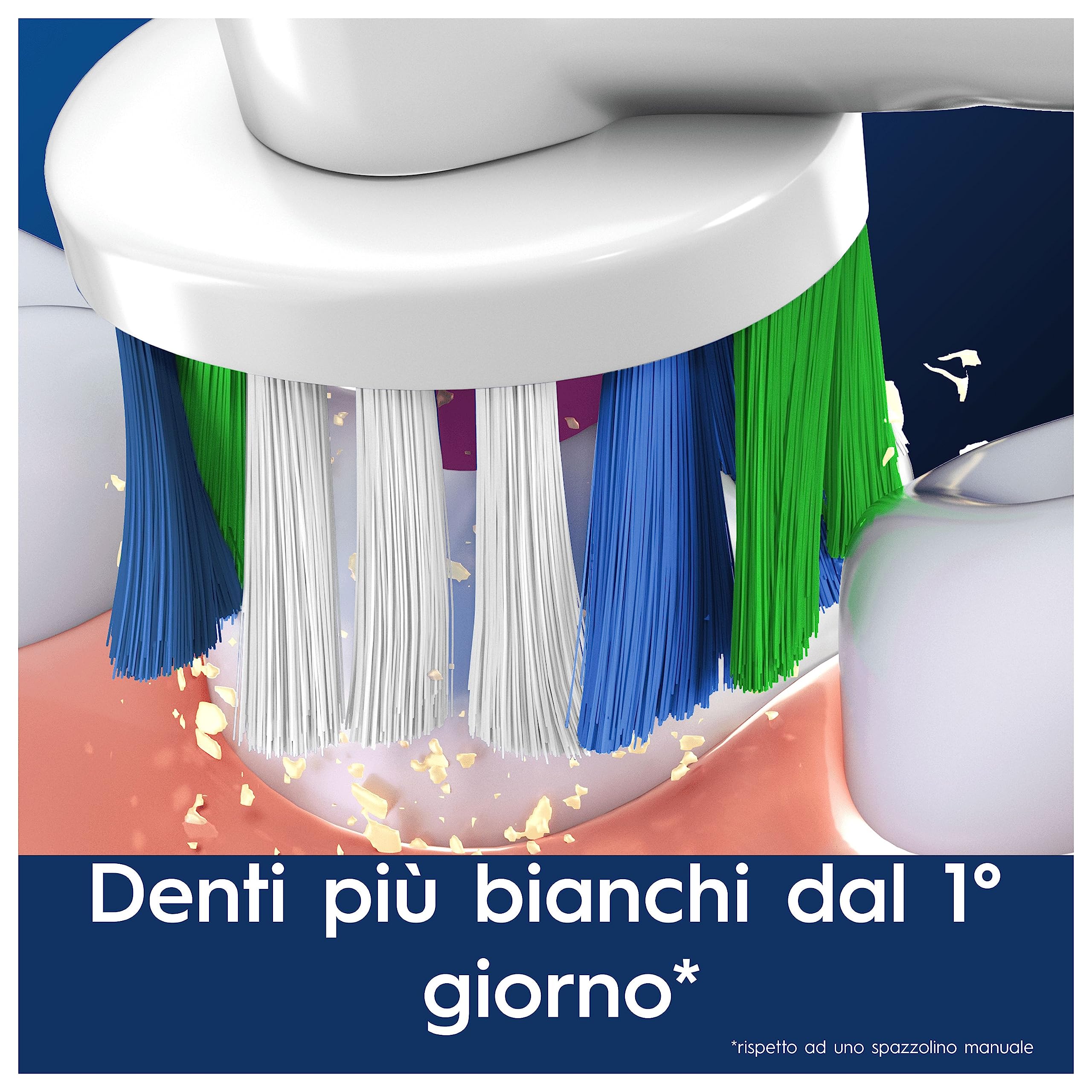 Oral-B 3D White Testine Spazzolino Elettrico, Confezione da 8 Testine di Ricambio per Spazzolino Elettrico Oral B, Sbiancanti, Con Esclusiva Coppetta Lucidante per Rimuovere le Macchie Superficiali