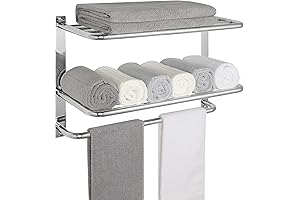Towel Rack for Bathroom, DEWVIE 22" Tower Holder with 3-Tier Tower Bar