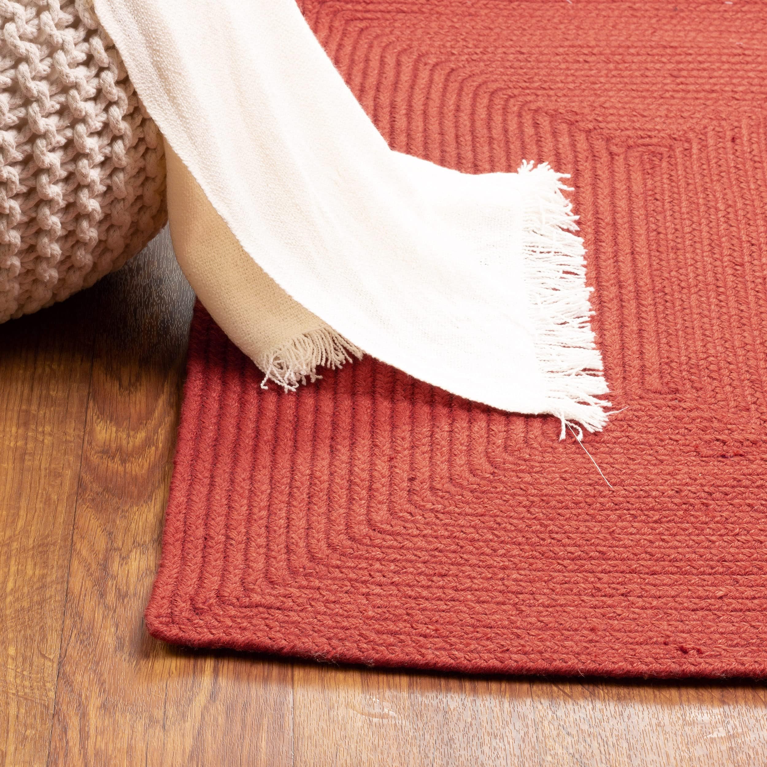 Super Area Rugs Lichfield Handmade Solid Reversible Indoor/Outdoor Braided Rug Red 2' x 3' Rectangle