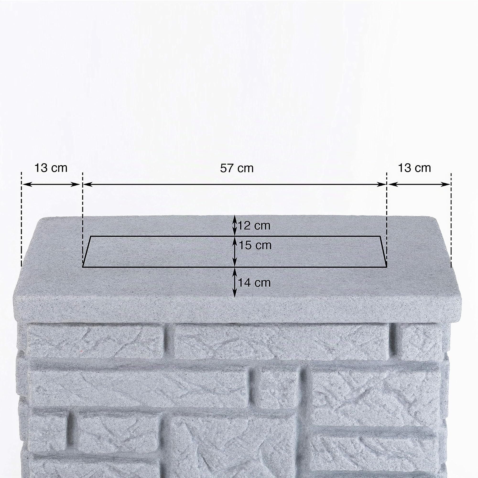 PROSPERPLAST Regentonne Regenwassertank Maurano 300 Liter Granit grau aus UV-,witterungsbeständigem Material. Regenfass BZW. Regenwassertonne mit kindersicherem Deckel,hochwertigen Messinganschlüssen