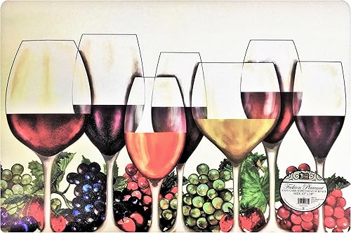 Miniatura 2 de Juego de 4 manteles individuales de uva y vino, patrón duradero, fácil de limpiar, de espuma para el lugar de mesa, 12.0 x 18.0in.