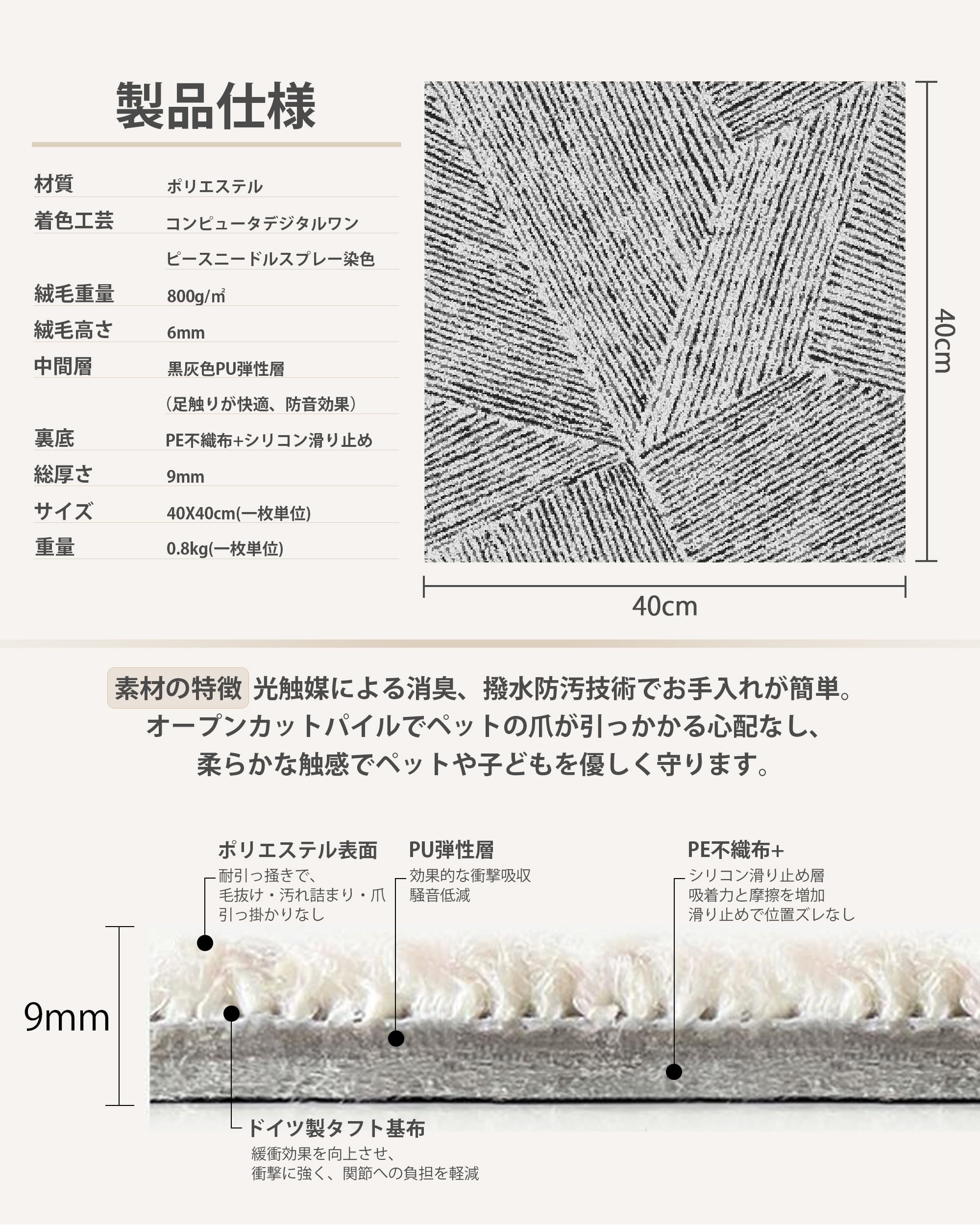 Amazon.co.jp: タイルカーペット ジョイントマット Azaeahom 防音