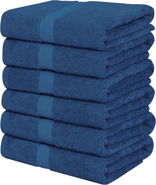 Utopia Towels [6 Pack Bath Towel Set, 100% Ring Spun Cotton (60 x 120 CM) Medium Lightweight and Highly Absorbent Quick Drying Towels, Premium Towels for Hotel, Spa and Bathroom (Navy)