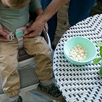 Ingenuity SmartClean Toddler Booster Seat for Kitchen Chair – Lightweight for on-the-go, Easy-Clean, 3-Point Harness Strap – Booster Seat for Dining Table, Slate