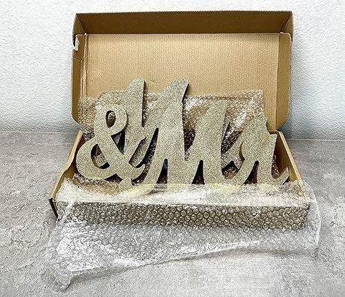 Miniatura 7 de Letrero de madera con texto en inglés "Mr & Mrs" para decoración de boda para mesa de recepción de novia y novio. Letras de madera para centros de