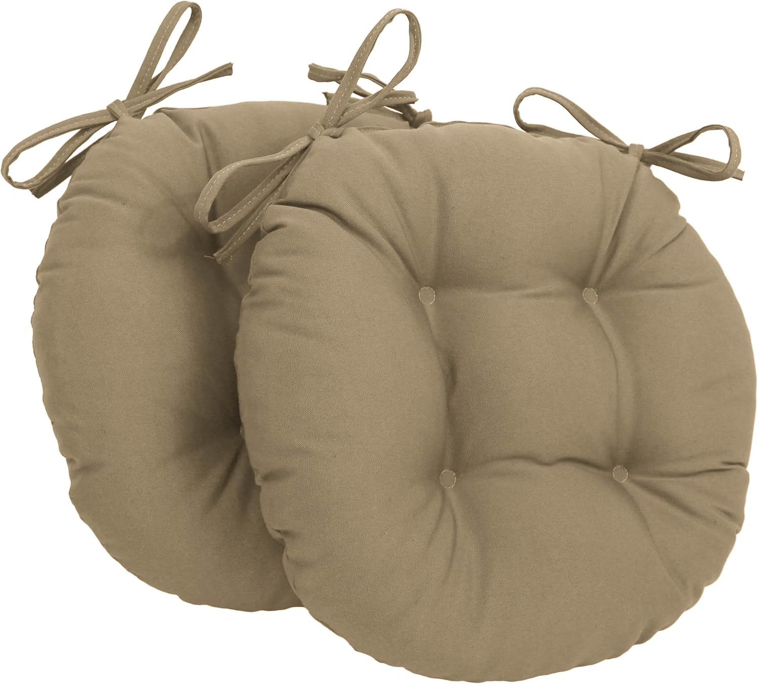 blazing needles 16-inch twill round chair cushion, 16" x 16", toffee 2 count