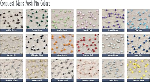 Miniatura 7 de Mapa de viaje del mundo Push Pin - Vintage rústico - Fabricado en Ohio, Estados Unidos