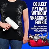 ChomChom Roller Pet Hair Remover – Original Size Reusable Lint Roller for Cat & Dog Hair on Furniture, Couch, Carpet, Car, Rugs & Bedding – Portable, Eco-Friendly (White)