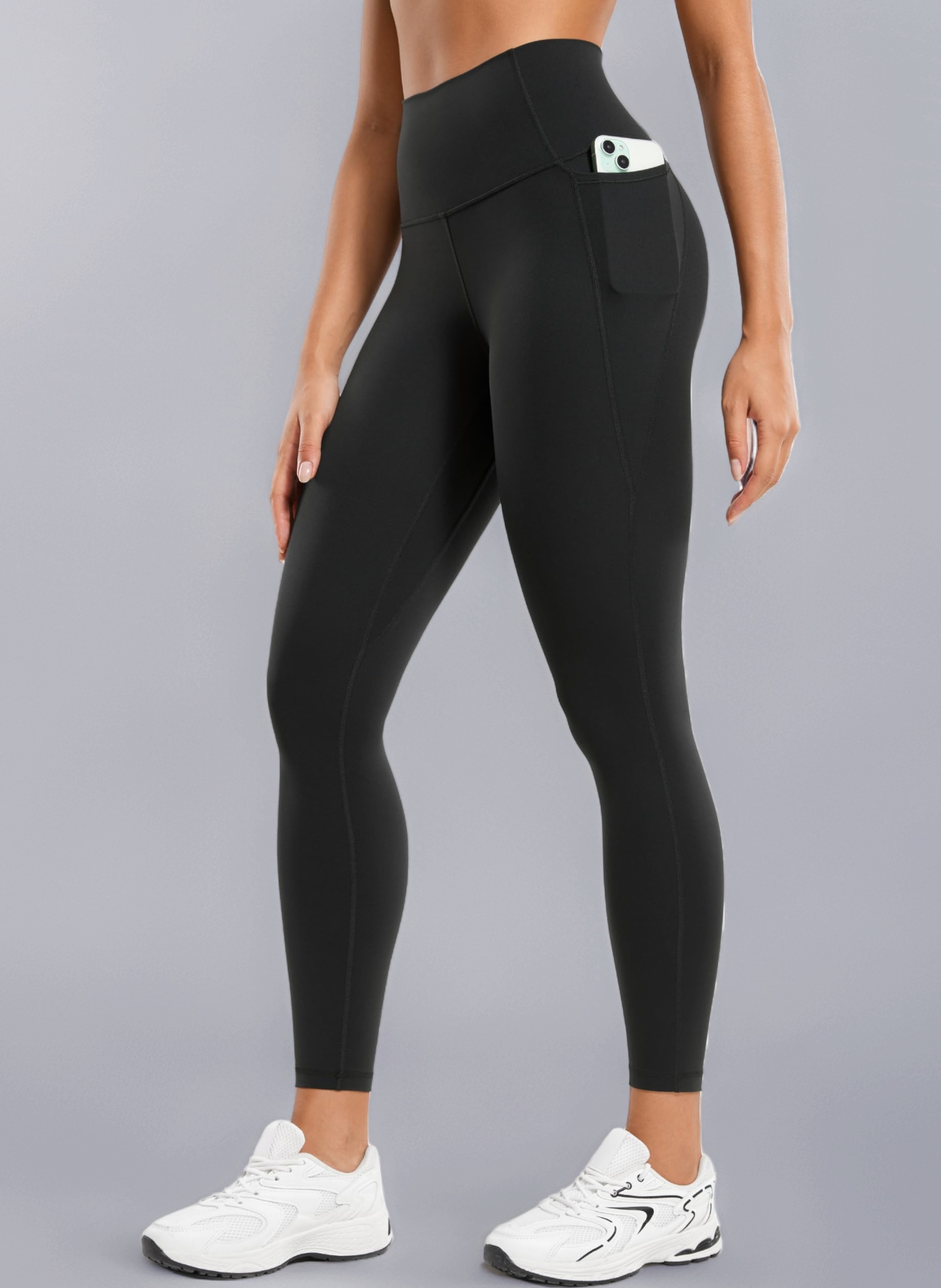 CRZ YOGA Women's Butterluxe 25'' Gym Leggings with Pockets - High Waisted Workout Leggings Buttery Soft Yoga Pants