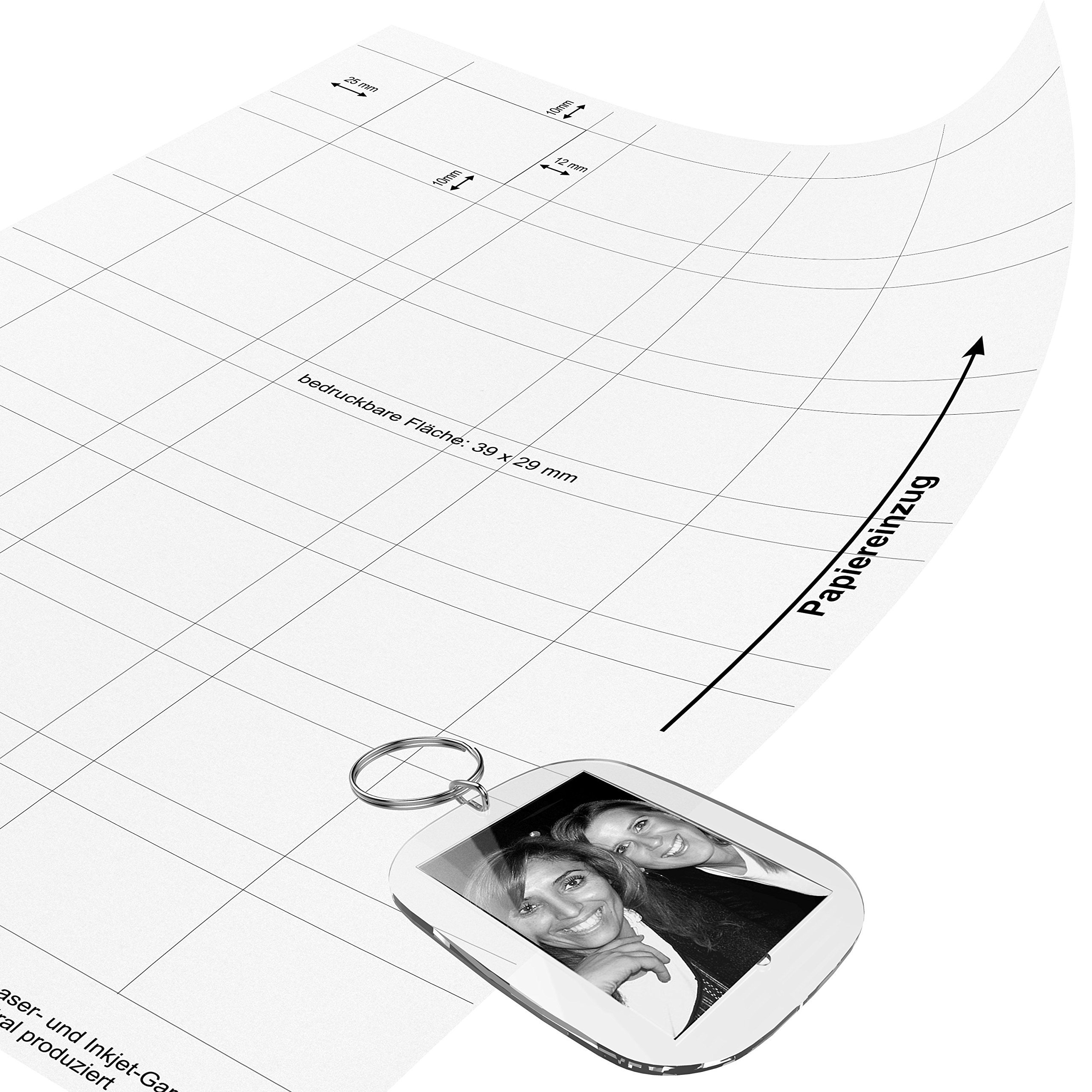 YOPEUC 30Pz Portachiavi con Foto, 5.5 * 4cm Portachiavi Trasparente Portachiavis da Personalizzare, Portachiavis Porta Foto