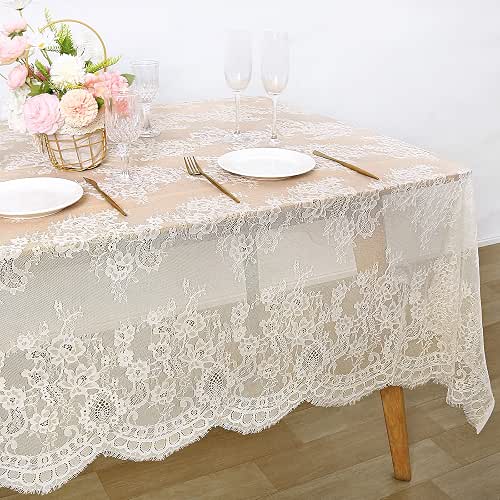 Lace Tablecloth 60x120 Inch Wedding Tablecloth Rectangular Farmhouse Fabric |